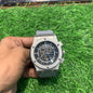 Silver Grey  Strep Chrono Working Watch