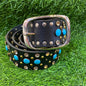 Genuine Leather Hunter Diamond Stud Belts for Men / Unisex 900294