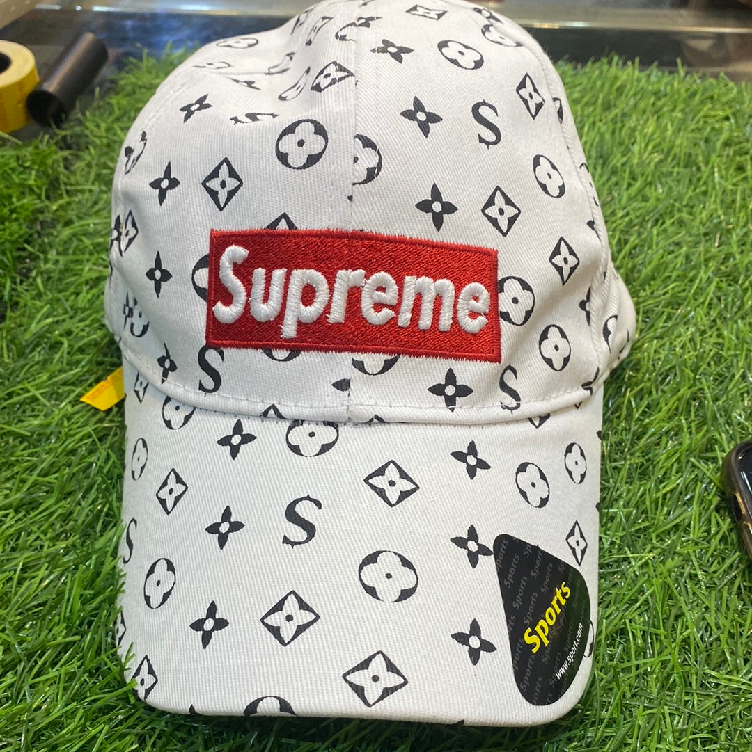 White Colour Sup Pus  Printed Cap