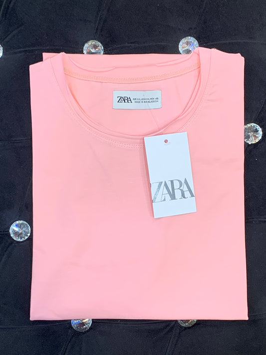 RAZ Pink Colour Lycra Cotton Plain TShirt 4262711