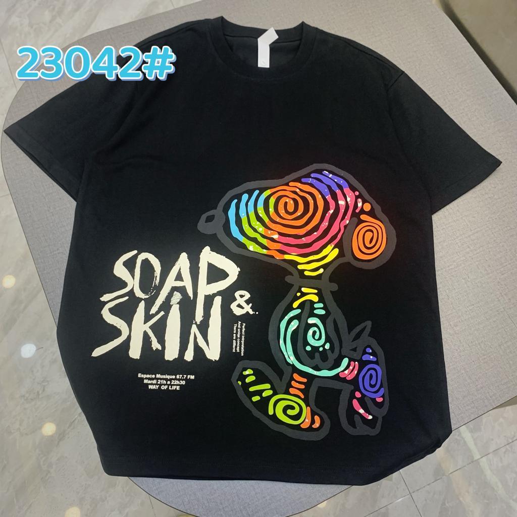 Soap Skin Black Colour White Front Back Printed Tshiet 23042