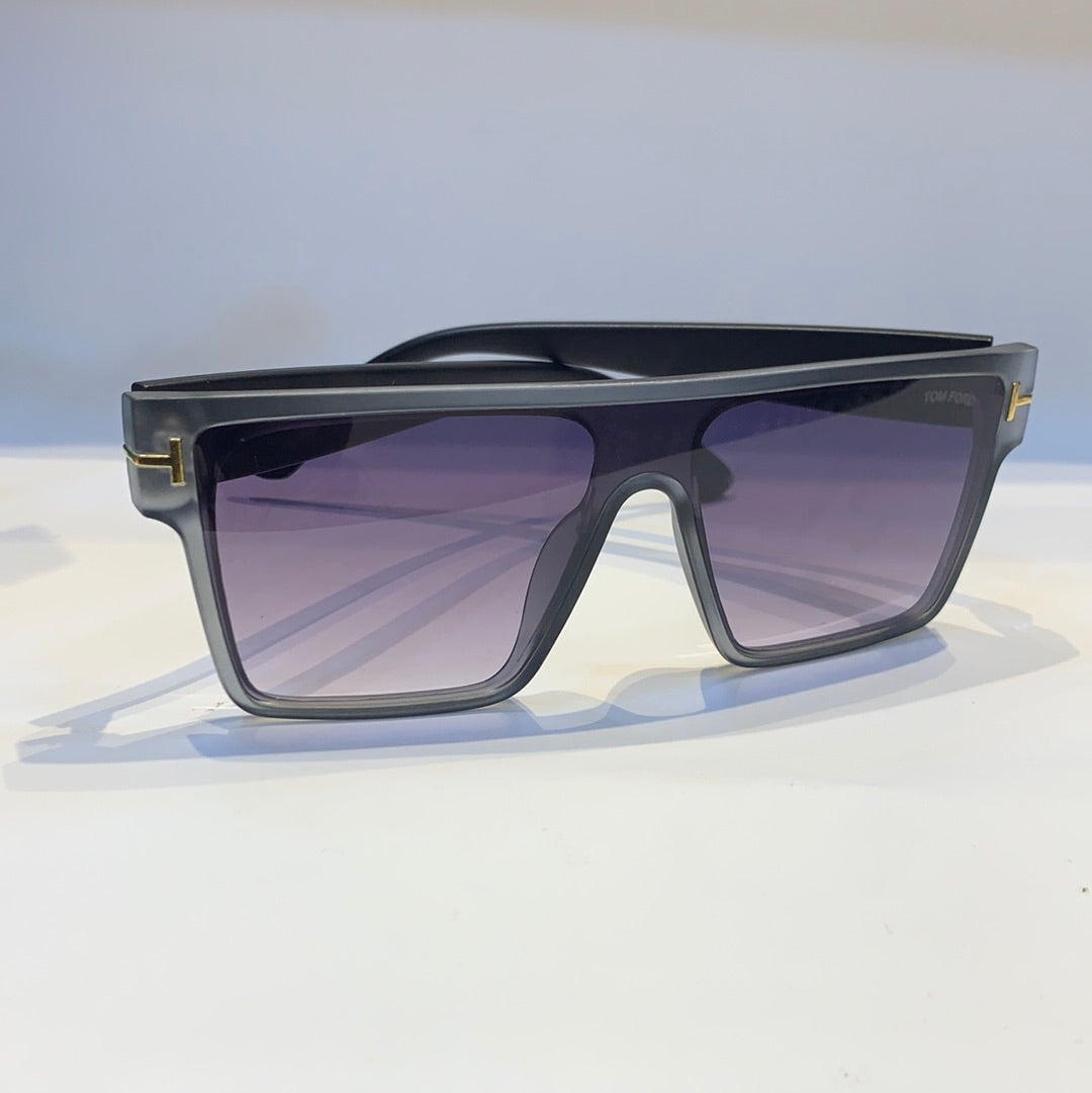 Mot Grey Black Frame Black White Shade Unisex Sunglass