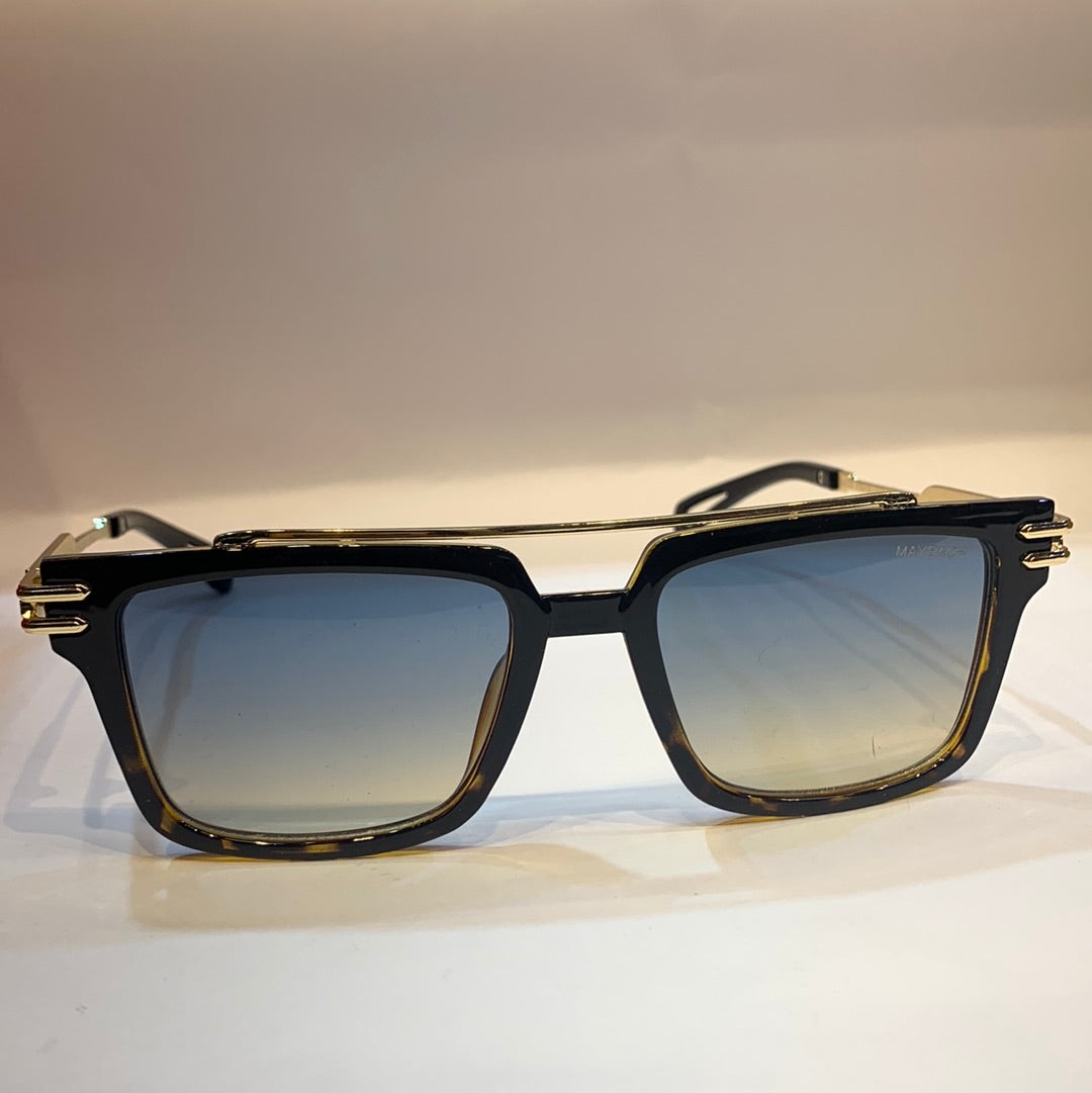 YAM Gold Frame Blue Shade Unisex Sunglass LH035 53 18-145 UV400