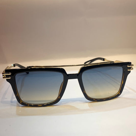 YAM Gold Frame Blue Shade Unisex Sunglass LH035 53 18-145 UV400