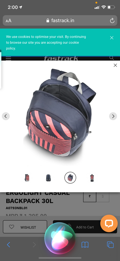 BLUE FREERAIL ERGOLIGHT CASUAL BACKPACK 30L  A0793NBL01