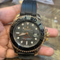 Lor Black Silicon Strap Black Gold Ring Black Dial Automatic Men’s Watch 401210