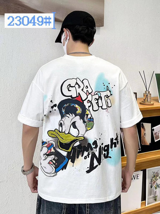 Gra Ffiti White Colour With Front Back Printed Premium Quality Tshirt 23049