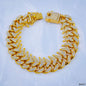 Gold Colour Hip Hop Alloy Gold Rhinestone Gold Bracelet Links Men 35001