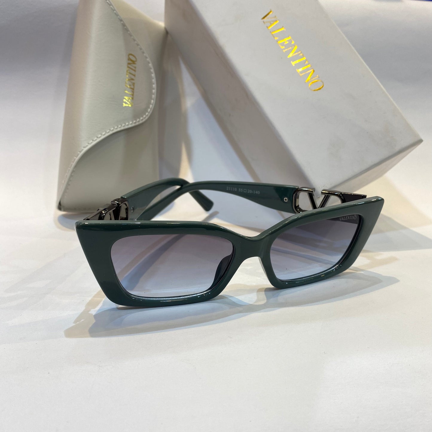 LAV Glossy Green Frame Blue Transi Shade Unisex Branded Sunglasses 21110 55 20-140
