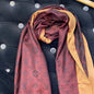 VL Lou Uol Brown Gold Colour VL Print Heavy Quality Muffler  9368