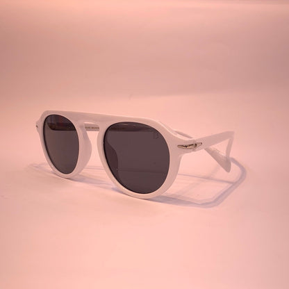 BD White Frame Black Shade Sunglass B220158 25-140