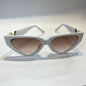 LAV White Frame Brown Shade Unisex Branded Sunglasses 923 54 17-146