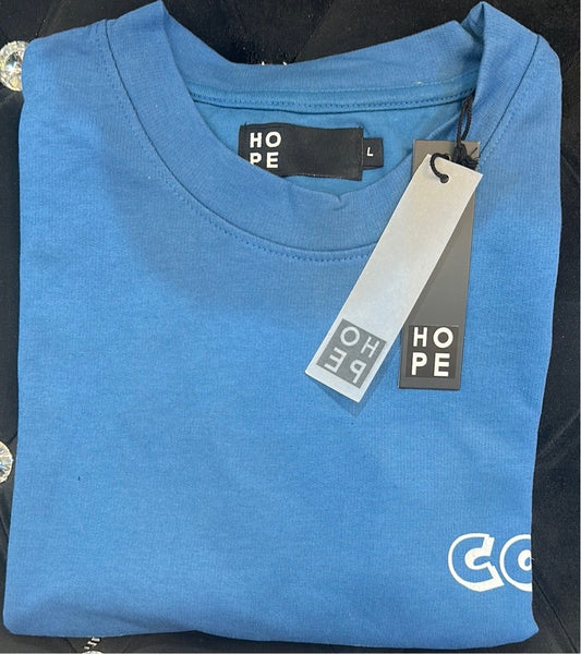 HOPE Navy Blue Colour With Cock Back Print Drop Shoulder TShirt 108563