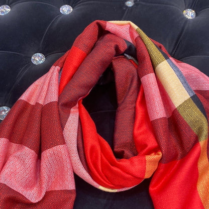 RUB Red Black White Colour RUB Bur Print Heavy Quality Muffler  9348