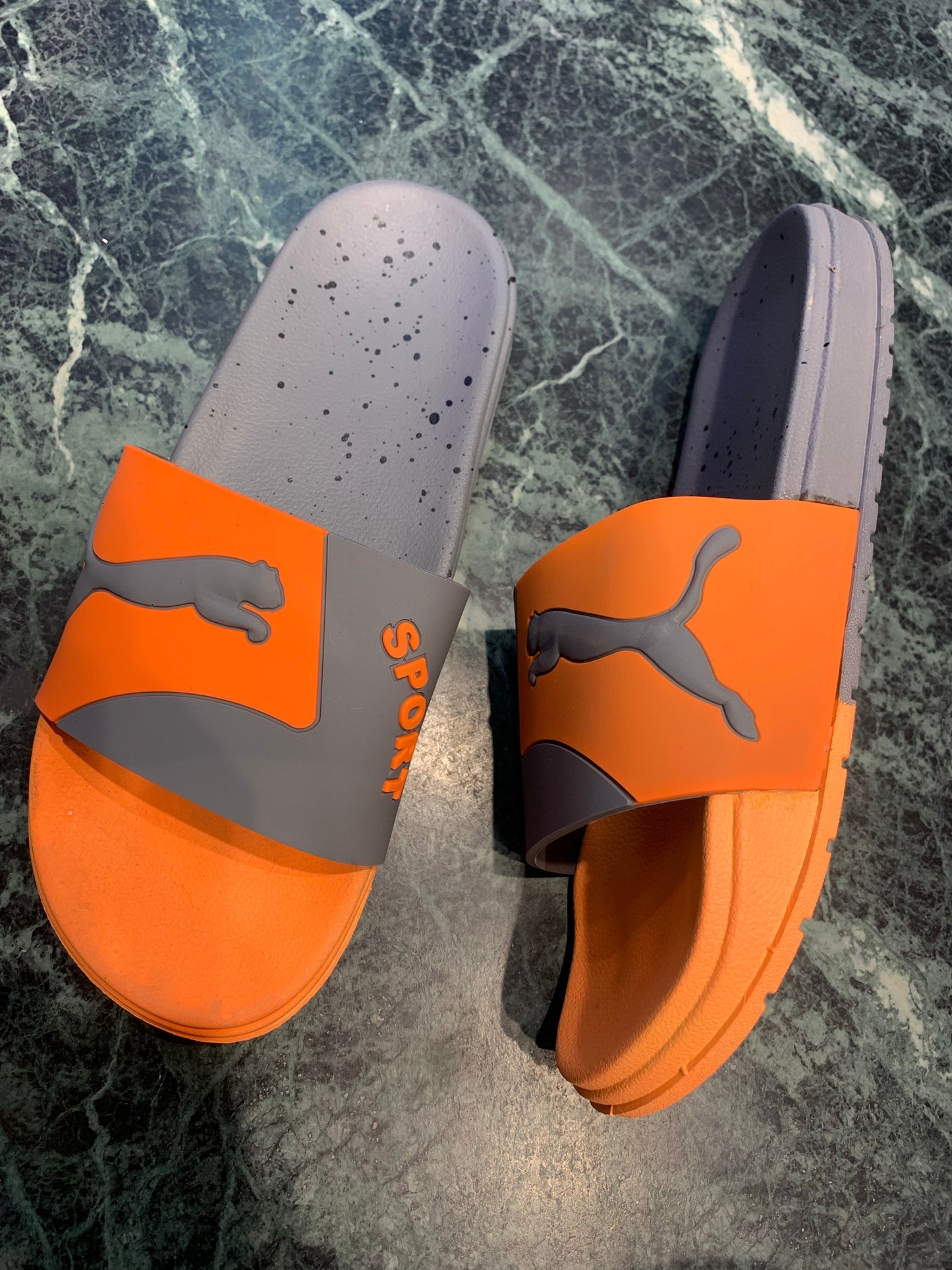 Orange Sport Grey Slippers