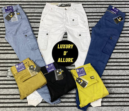 Star G WAR Navy Blue Colour With Six Pockets Denim Cargo 345647 AAA1