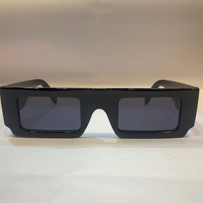 CUG Glossy Black Print Frame Black Shade Unisex Sunglass 86588 47 27 145