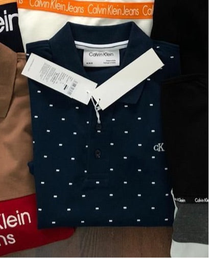 KC LAC Navy Blue Colour With White Design Store Article Collar Tshirt 788503