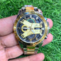 Gold Sliver chain Gold Black Dial 400560