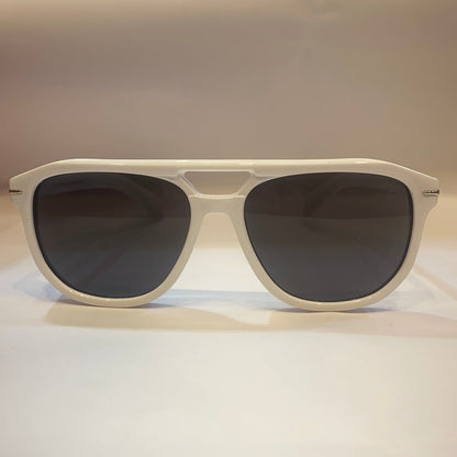 VID Glossy White Print Frame Black Shade Unisex Sunglass B2207 60 14 151
