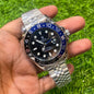 Lor Silver Chain Blue Black Ring Black Dial Automatic Watch For Men 400195