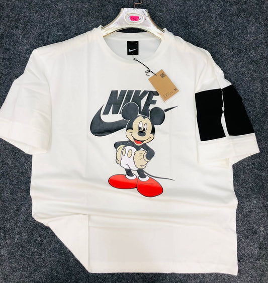 Teal Green Colour Kin Nik Micky Printed Drop-Shoulder TShirt 110411