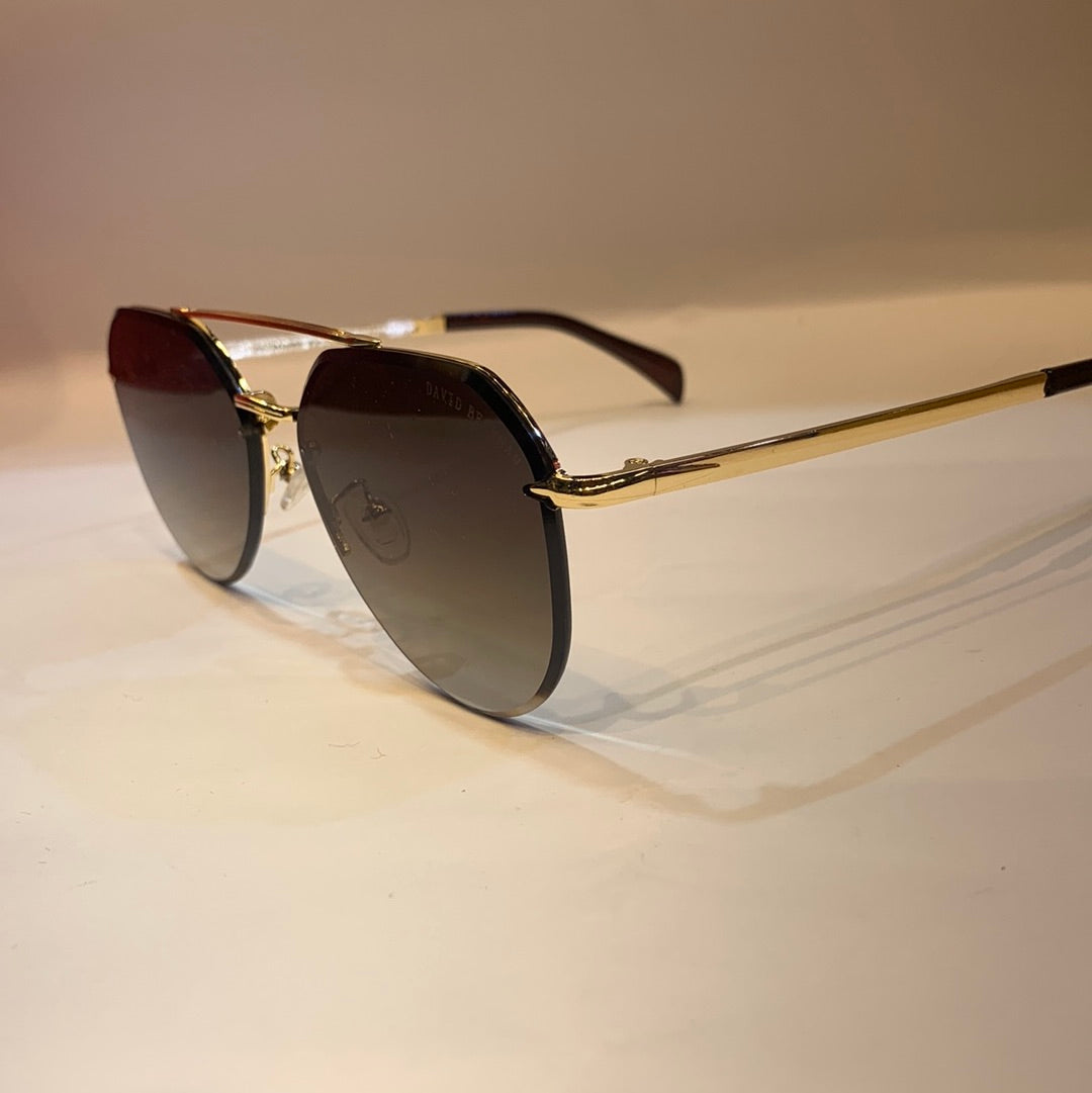 VAD Gold Frame Brown Shade Unisex Sunglass 2A589 56 16-141
