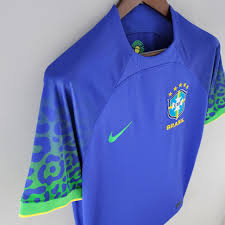 Kin Blue Colour Brasil Logo Branded Lycra Cotton Football Jersey Set 110288 03082023