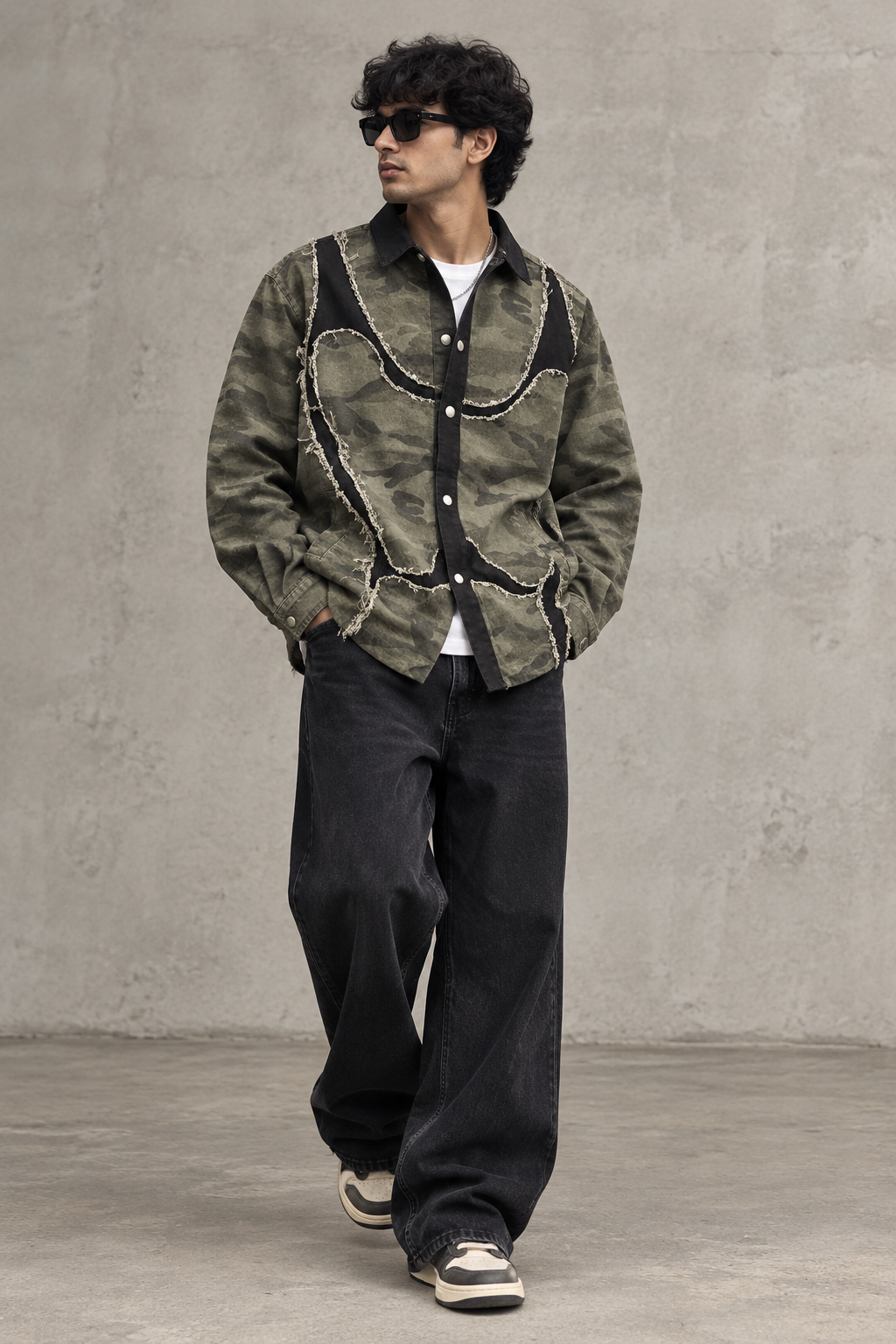 M.D.D Black Colour Military Print Premium Quality Unisex Jacket 28518-A