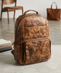 LDA Brown Colour Premium Quality Genuine Leather  Unisex Backpack 991470