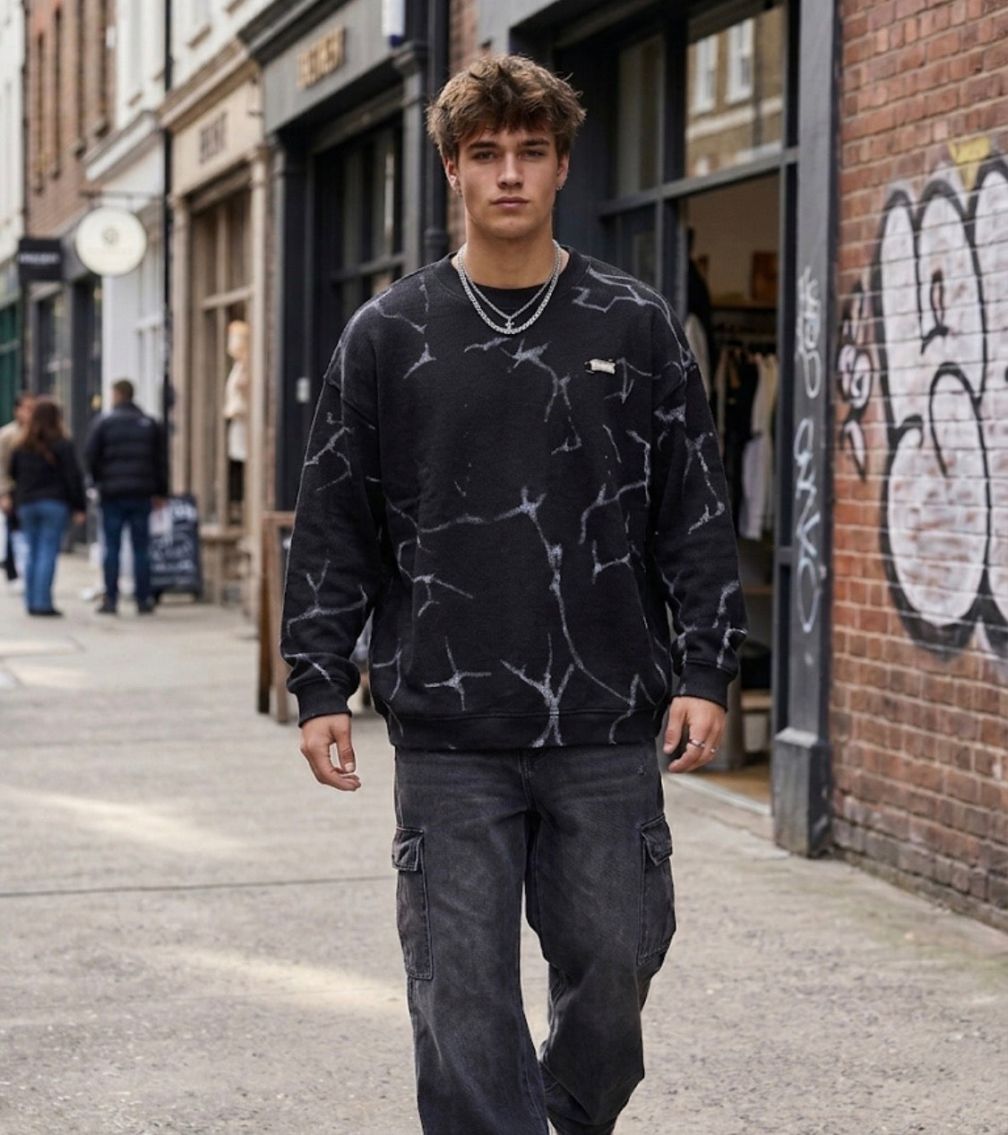 Attirefine Faded Black Colour Attirefine Print Premium Quality SweatShirt BY3-A