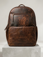 LDA Dark Brown Colour Premium Quality Genuine Leather  Unisex Backpack 991471
