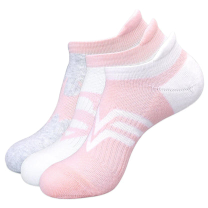 BALENZIA X JUSTICE LEAGUE WOMEN'S COMBED COTTON ANKLE LENGTH SOCKS-PACK OF 3 PAIRS/1U (PINK,GREY,WHITE)(FREE SIZE)SUPERMAN, BATMAN, WONDER WOMAN