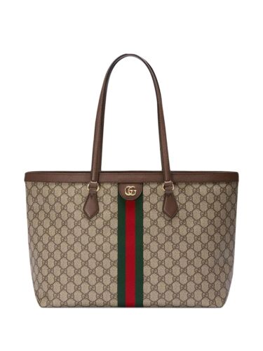 Cug Brown Colour GG Print Green Red Strip Ladies tote Bag 867